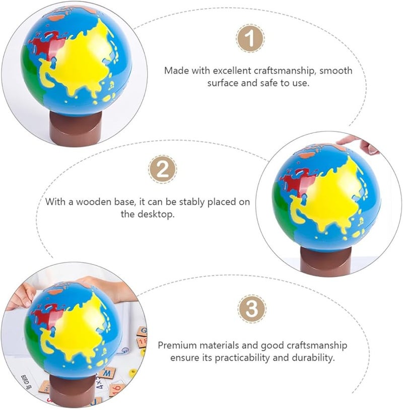 BESPORTBLE Eye Friendly Desktop World Globe for Early Education Home School Office Learning - Image 2